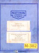 Mattison-Mattison Hydraulic Surface Grinder, Oil Gear Pumps Transmissions Manual-CG-DC-DS-05